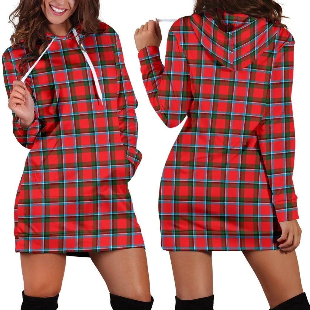 Sinclair Modern Tartan Plaid Hoodie Dress