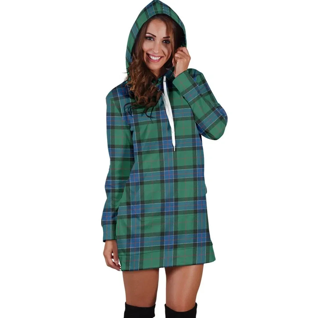 Sinclair Hunting Ancient Tartan Plaid Hoodie Dress