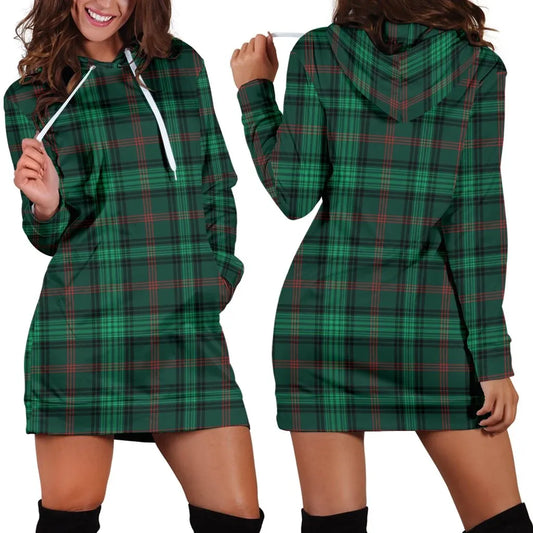 Ross Hunting Modern Tartan Plaid Hoodie Dress