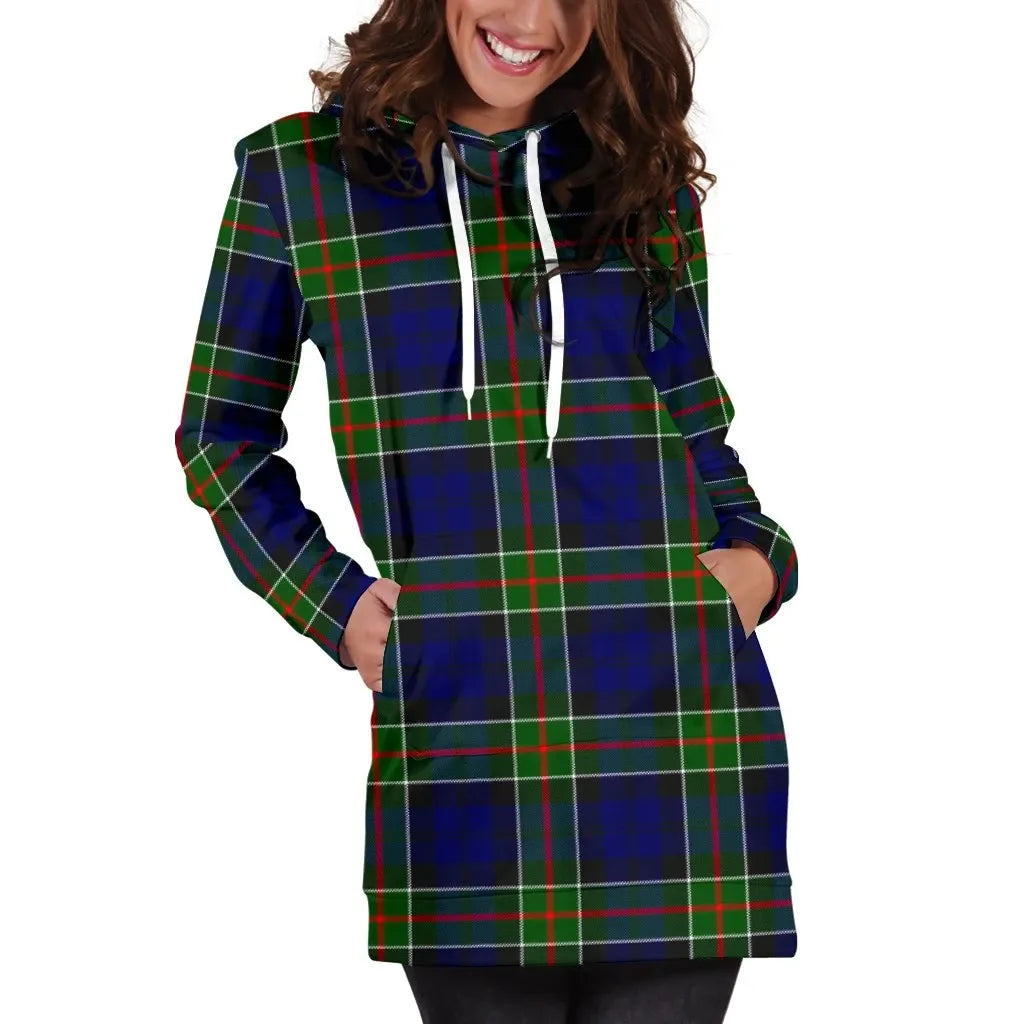 Colquhoun Modern Tartan Plaid Hoodie Dress