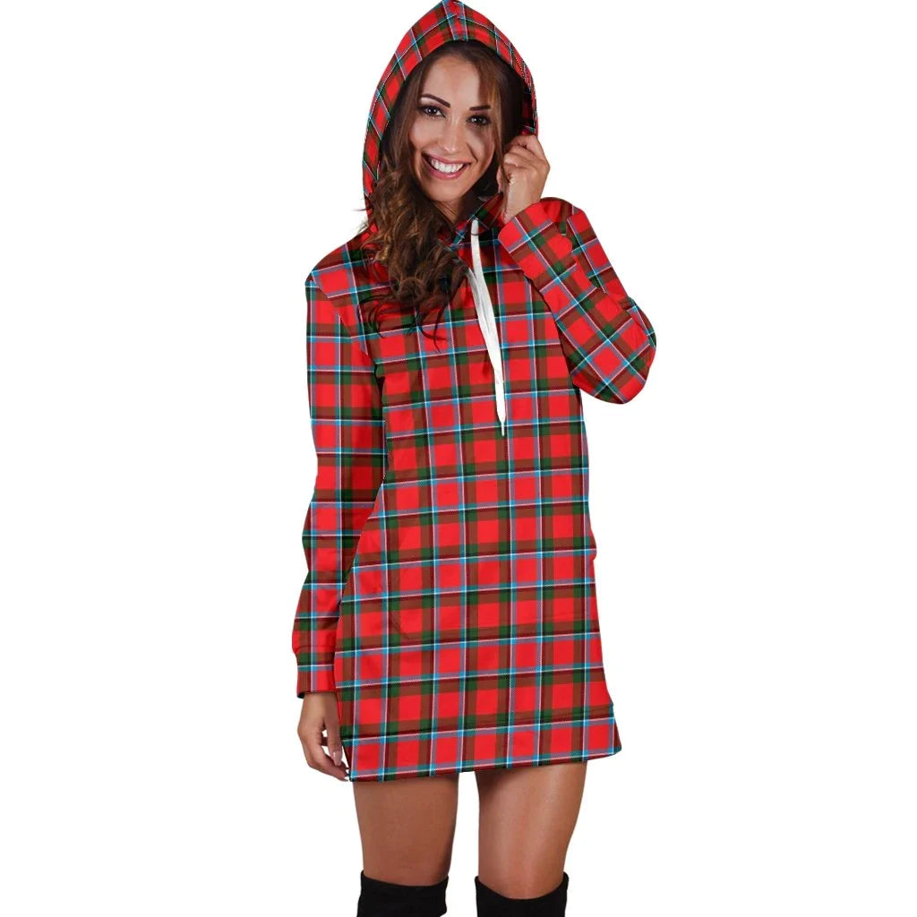 Sinclair Modern Tartan Plaid Hoodie Dress