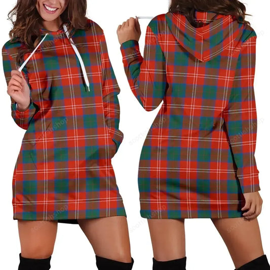 Chisholm Ancient Tartan Plaid Hoodie Dress