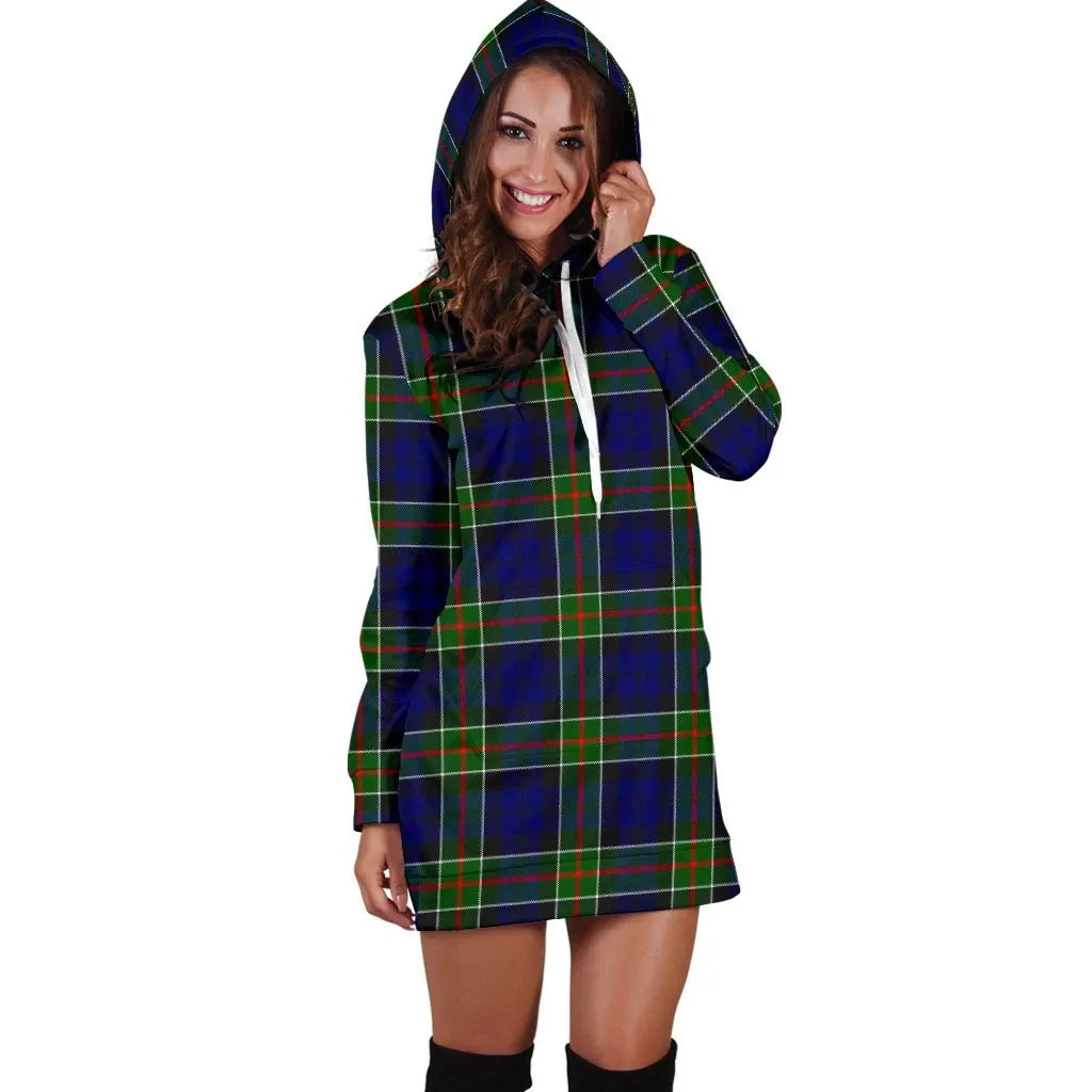 Colquhoun Modern Tartan Plaid Hoodie Dress