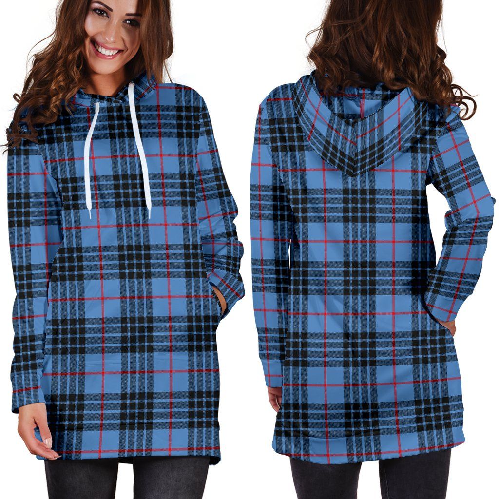 MacKay Blue Tartan Plaid Hoodie Dress