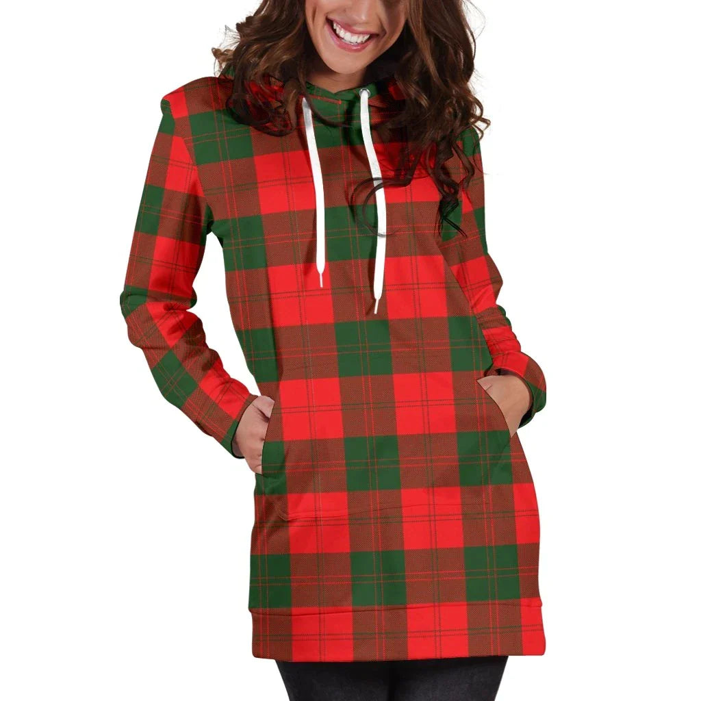 Erskine Modern Tartan Plaid Hoodie Dress