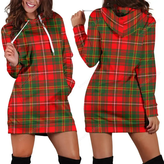 Hay Modern Tartan Plaid Hoodie Dress