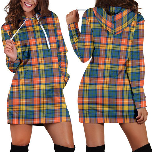 Buchanan Ancient Tartan Plaid Hoodie Dress