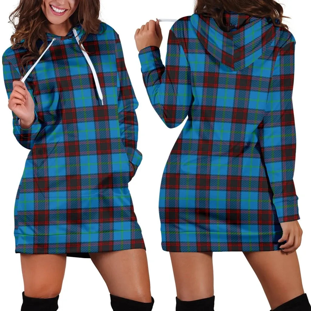 Home Ancient Tartan Plaid Hoodie Dress