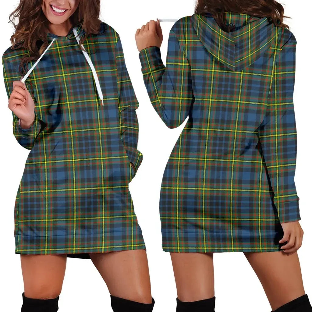 MacLellan Ancient Tartan Plaid Hoodie Dress