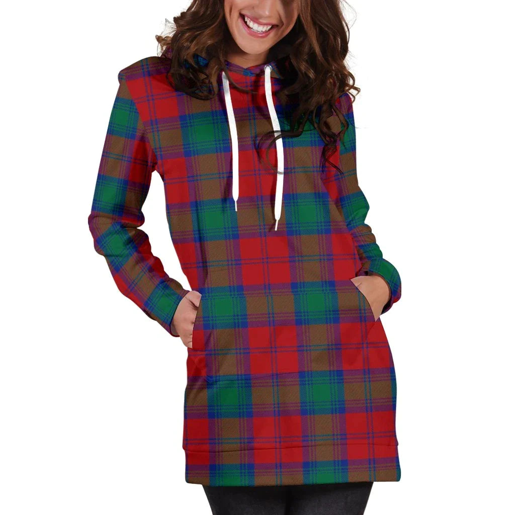 Lindsay Modern Tartan Plaid Hoodie Dress