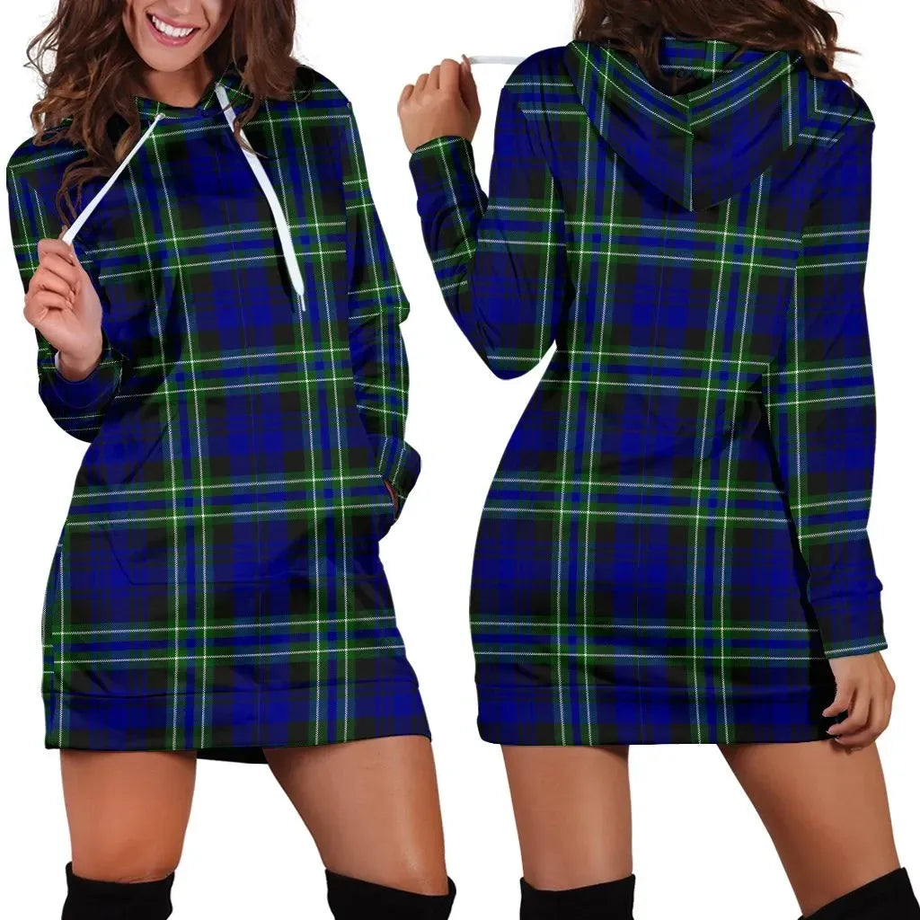 Arbuthnot Modern Tartan Plaid Hoodie Dress