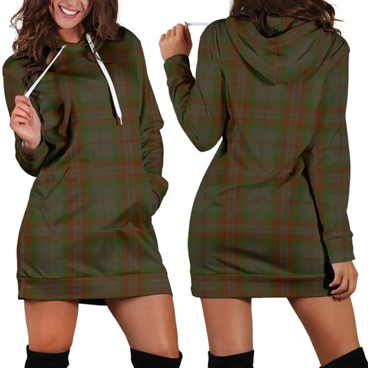 Gray Tartan Plaid Hoodie Dress