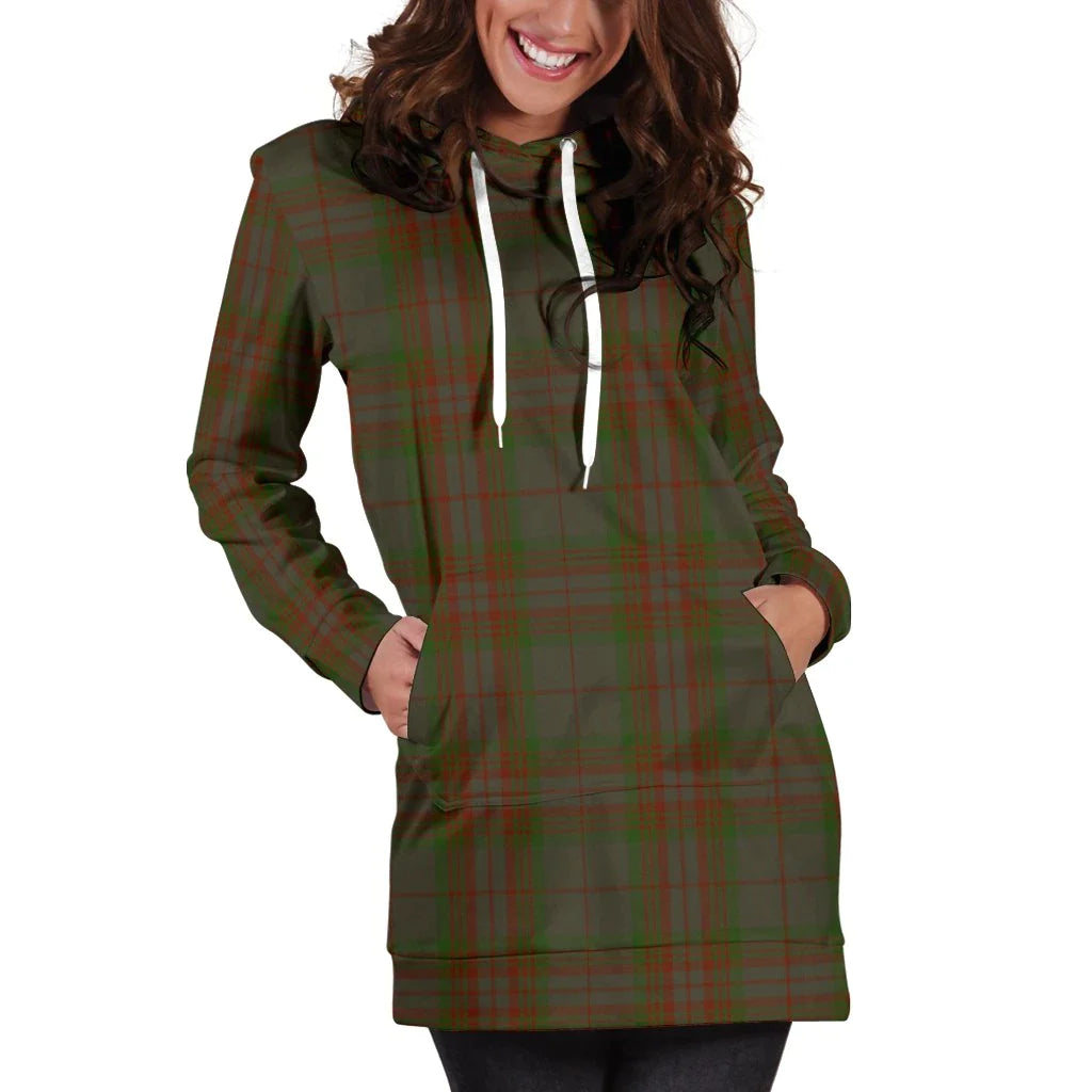 Gray Tartan Plaid Hoodie Dress