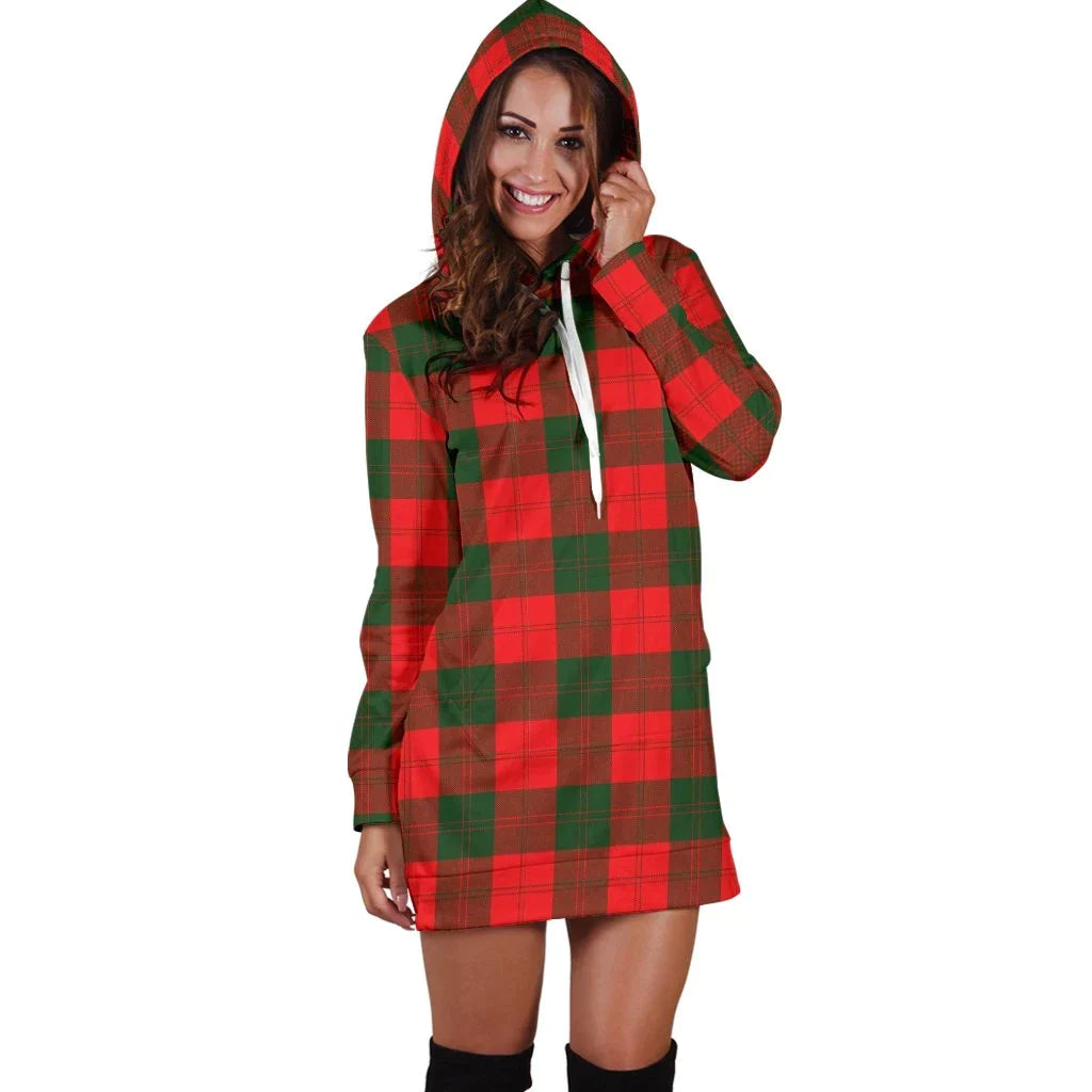 Erskine Modern Tartan Plaid Hoodie Dress