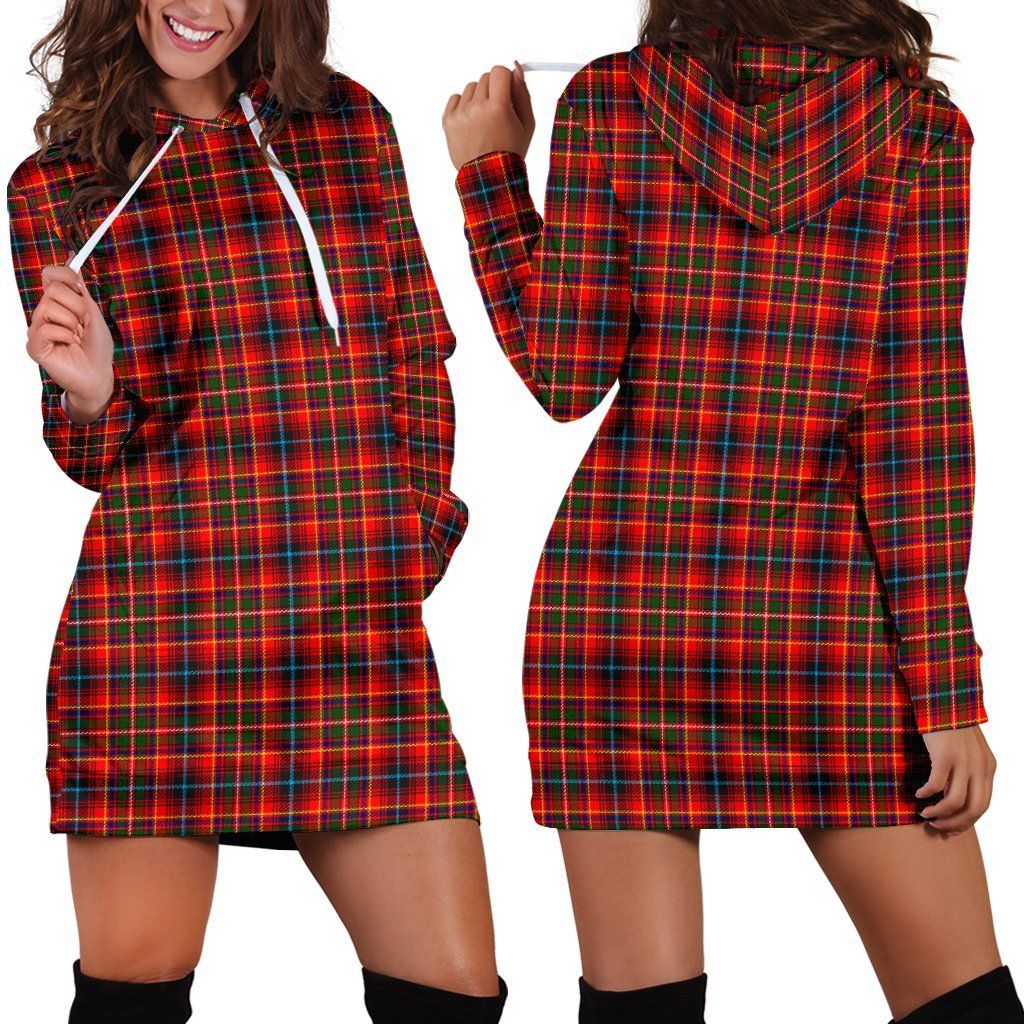 Innes Modern Tartan Plaid Hoodie Dress