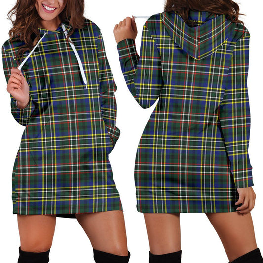 SCOTT GREEN MODERN Tartan Plaid Hoodie Dress