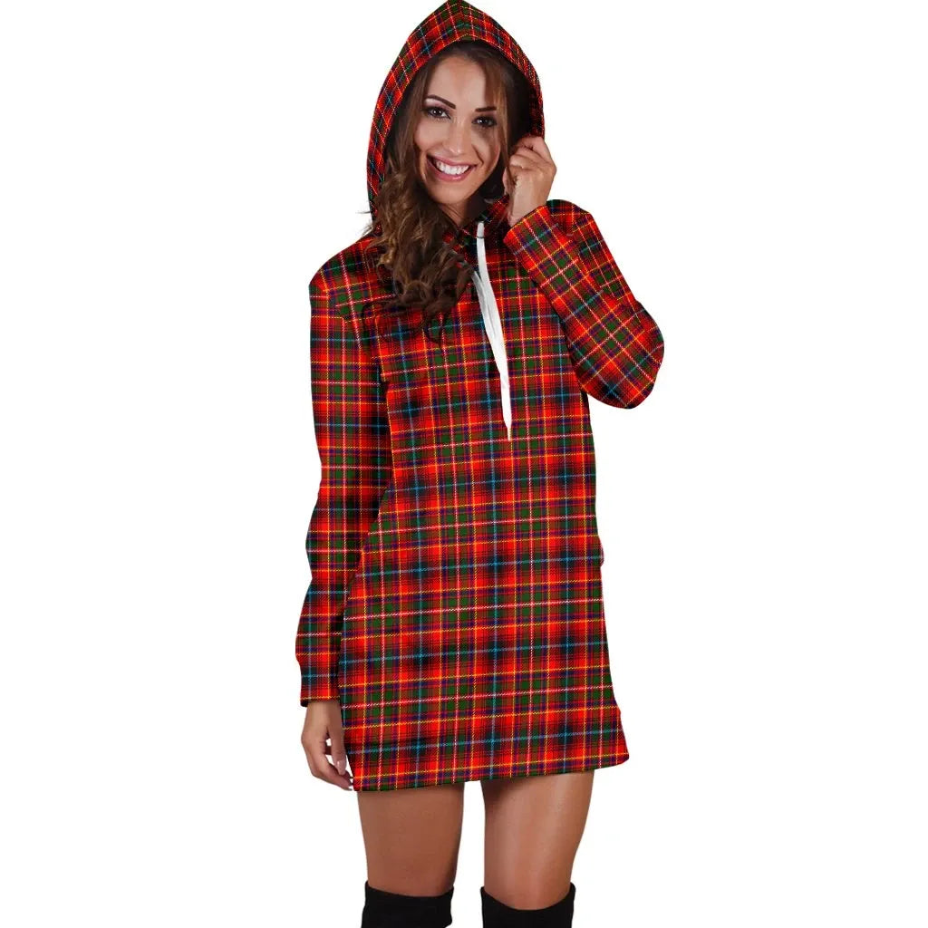 Innes Modern Tartan Plaid Hoodie Dress