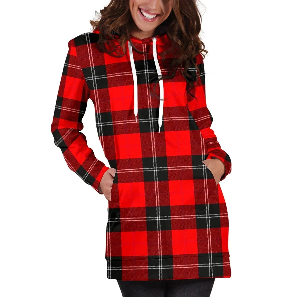 Ramsay Modern Tartan Plaid Hoodie Dress