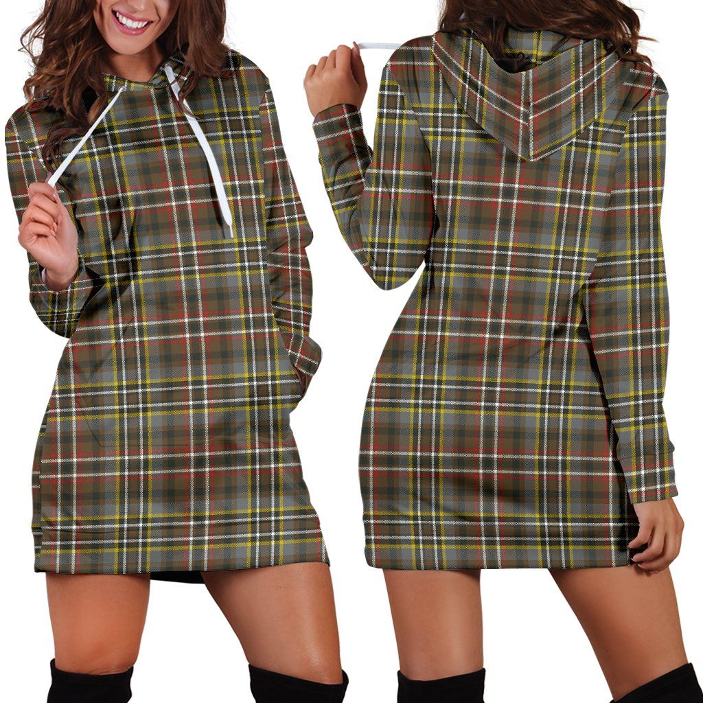 SCOTT GREEN WEATHERED Tartan Plaid Hoodie Dress