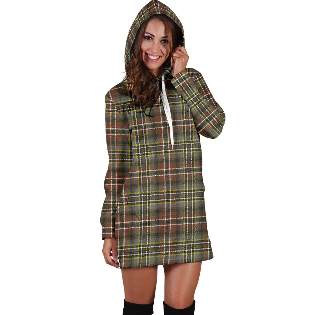 SCOTT GREEN WEATHERED Tartan Plaid Hoodie Dress