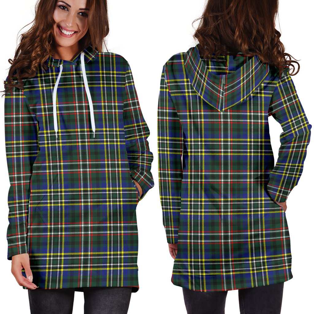 SCOTT GREEN MODERN Tartan Plaid Hoodie Dress