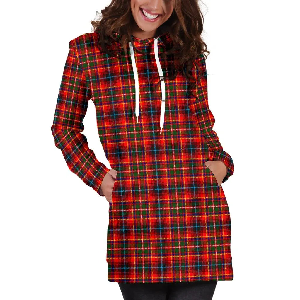 Innes Modern Tartan Plaid Hoodie Dress