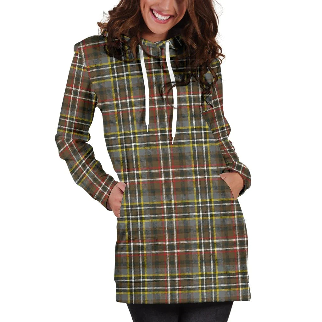 SCOTT GREEN WEATHERED Tartan Plaid Hoodie Dress