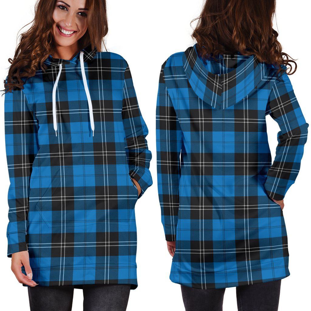 Ramsay Blue Ancient Tartan Plaid Hoodie Dress