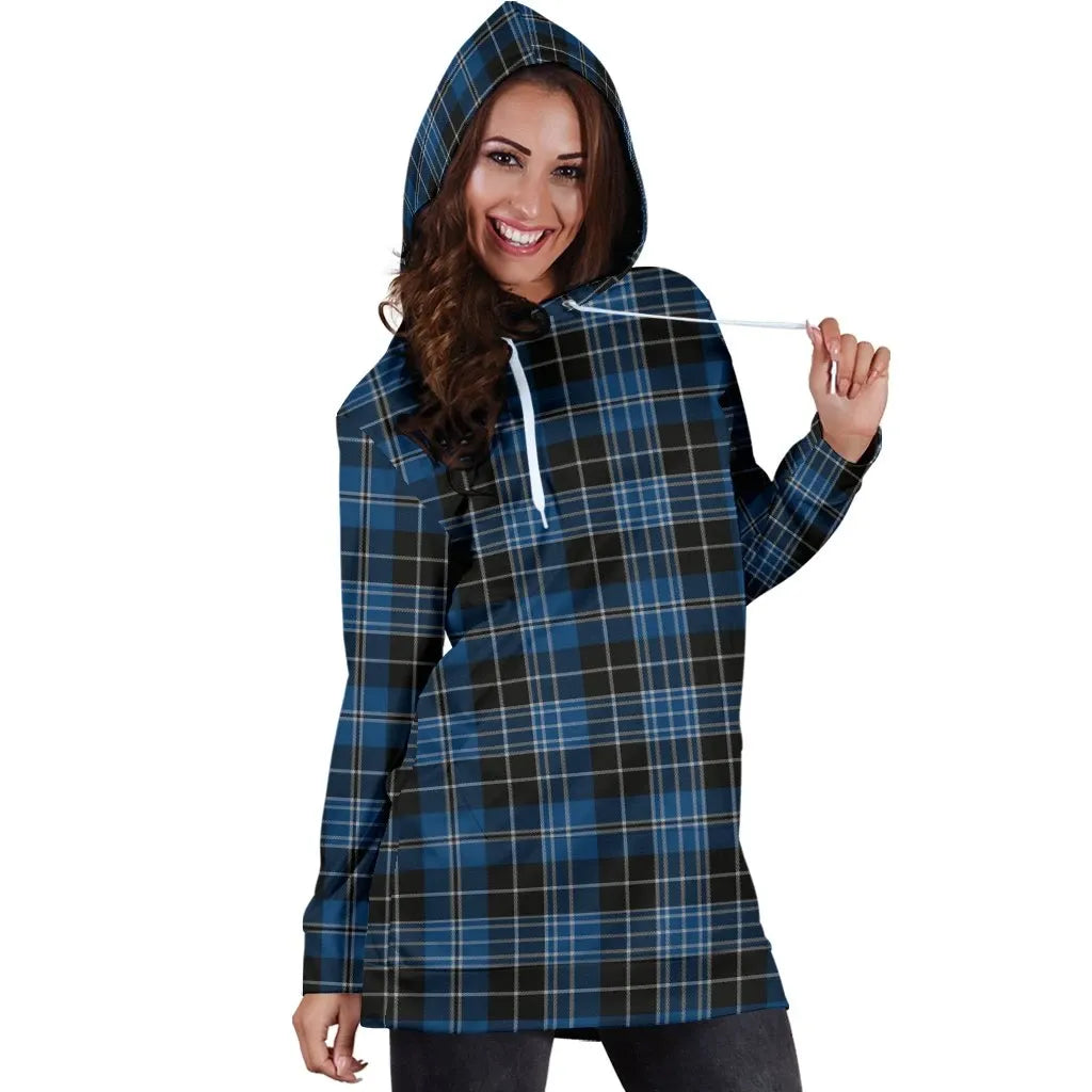 Clergy Blue Tartan Plaid Hoodie Dress