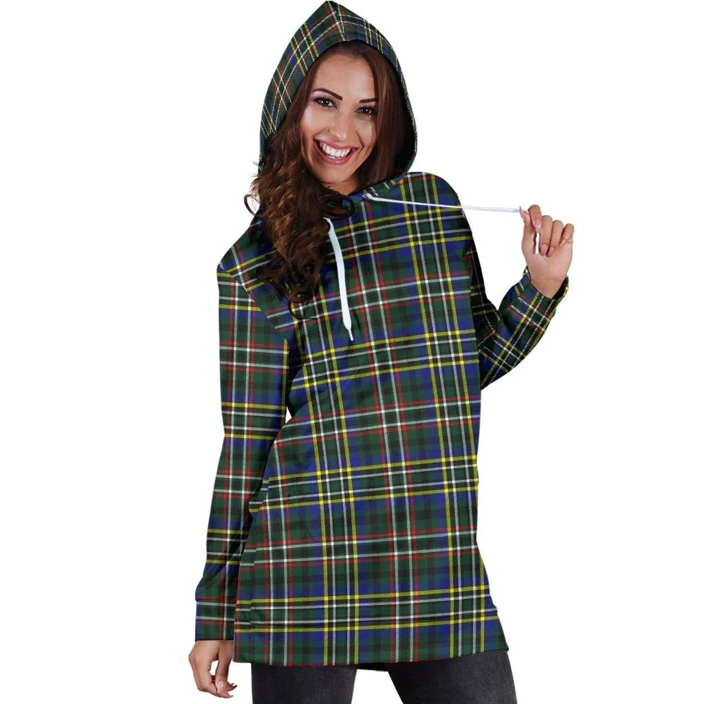 SCOTT GREEN MODERN Tartan Plaid Hoodie Dress