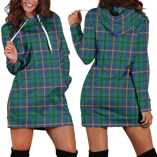 Carmichael Ancient Tartan Plaid Hoodie Dress