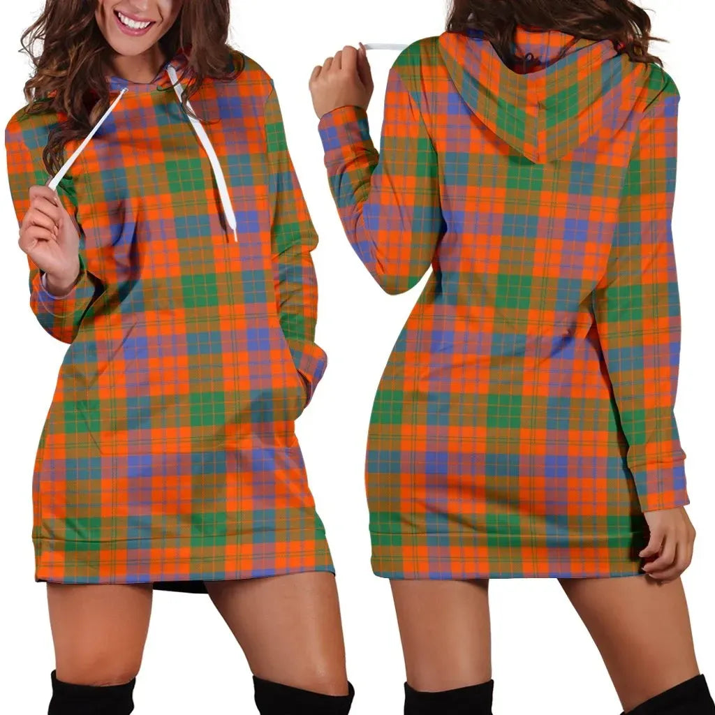 Ross Ancient Tartan Plaid Hoodie Dress