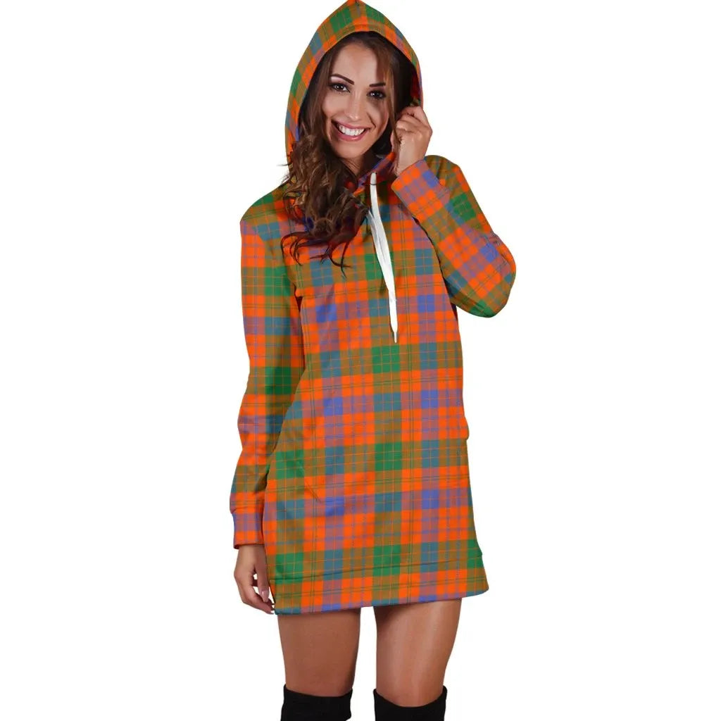 Ross Ancient Tartan Plaid Hoodie Dress