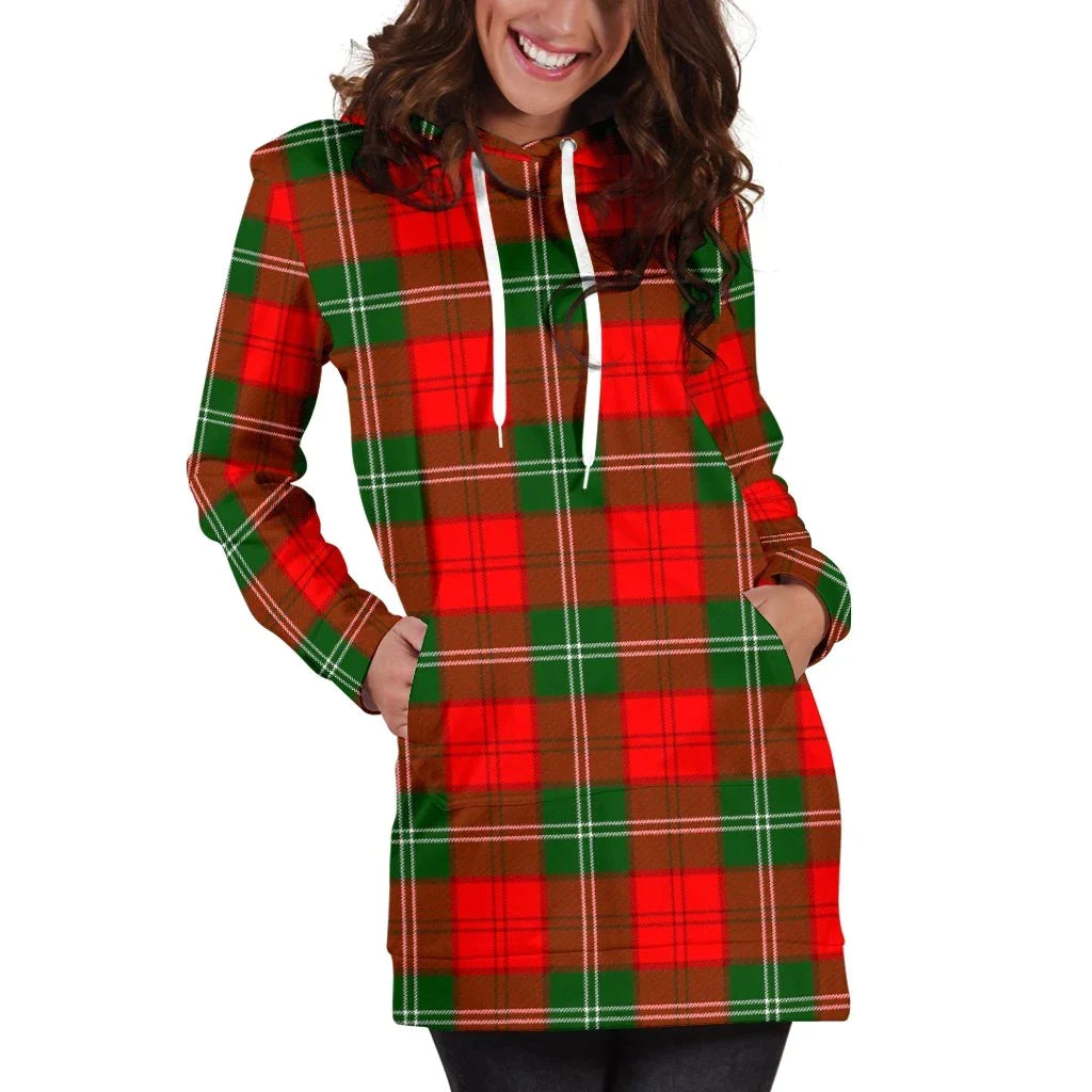 Lennox Modern Tartan Plaid Hoodie Dress