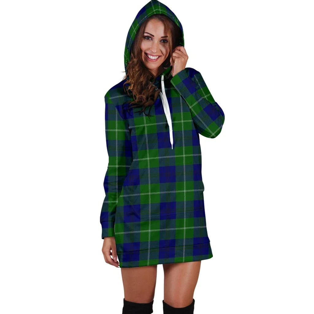 Oliphant Modern Tartan Plaid Hoodie Dress