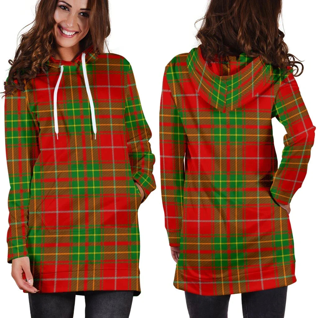 Burnett Ancient Tartan Plaid Hoodie Dress