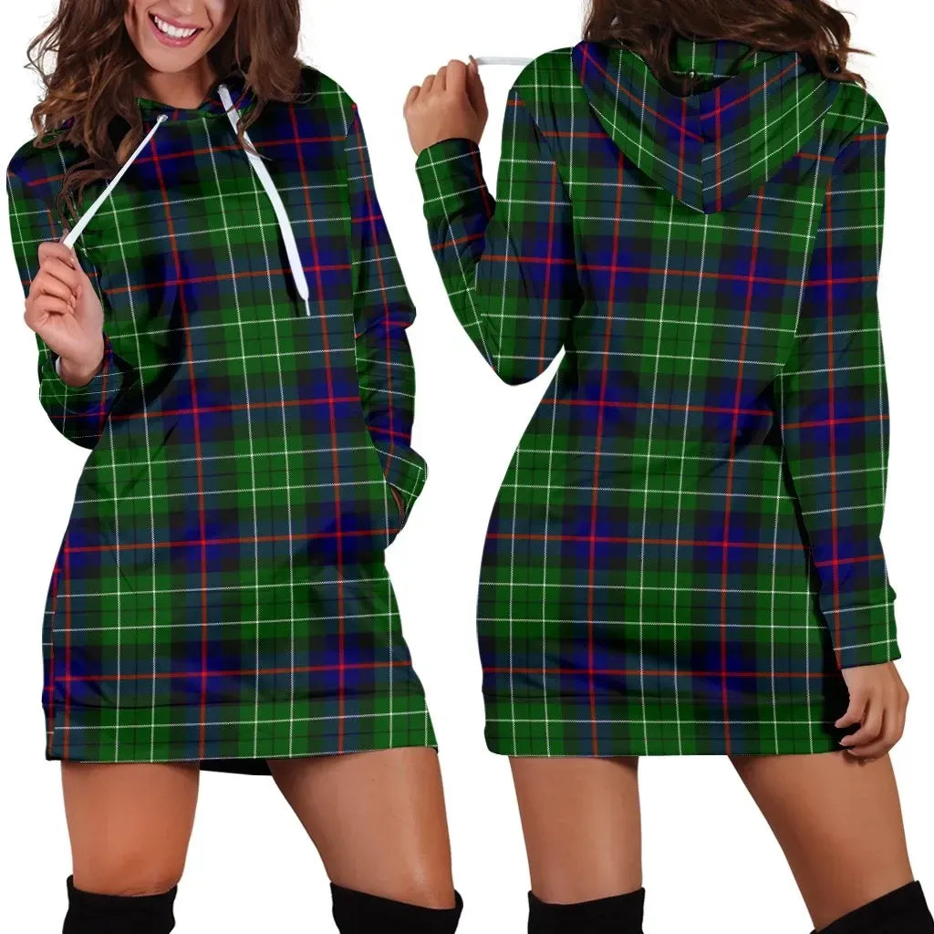 Leslie Hunting Tartan Plaid Hoodie Dress