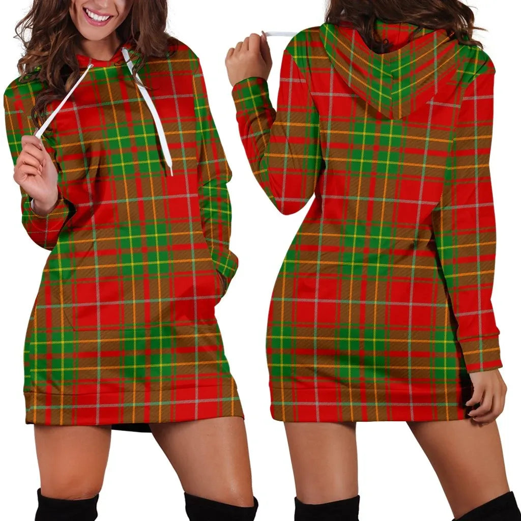 Burnett Ancient Tartan Plaid Hoodie Dress