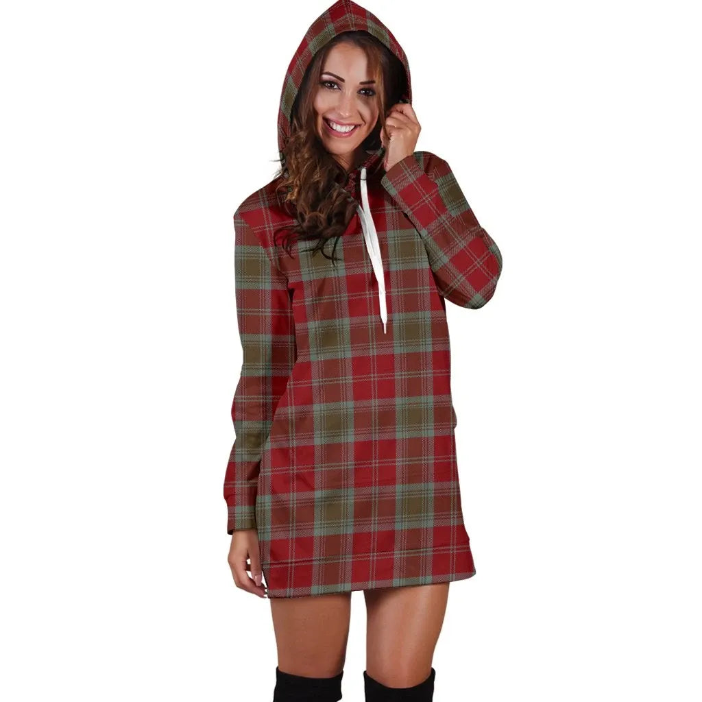 Lindsay Weathered Tartan Plaid Hoodie Dress