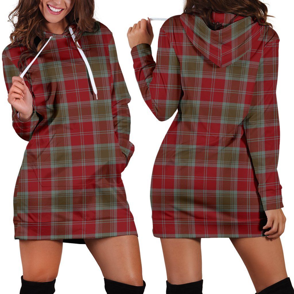 Lindsay Weathered Tartan Plaid Hoodie Dress