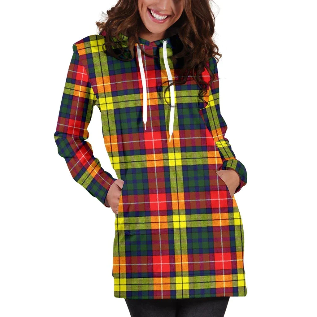 Buchanan Modern Tartan Plaid Hoodie Dress