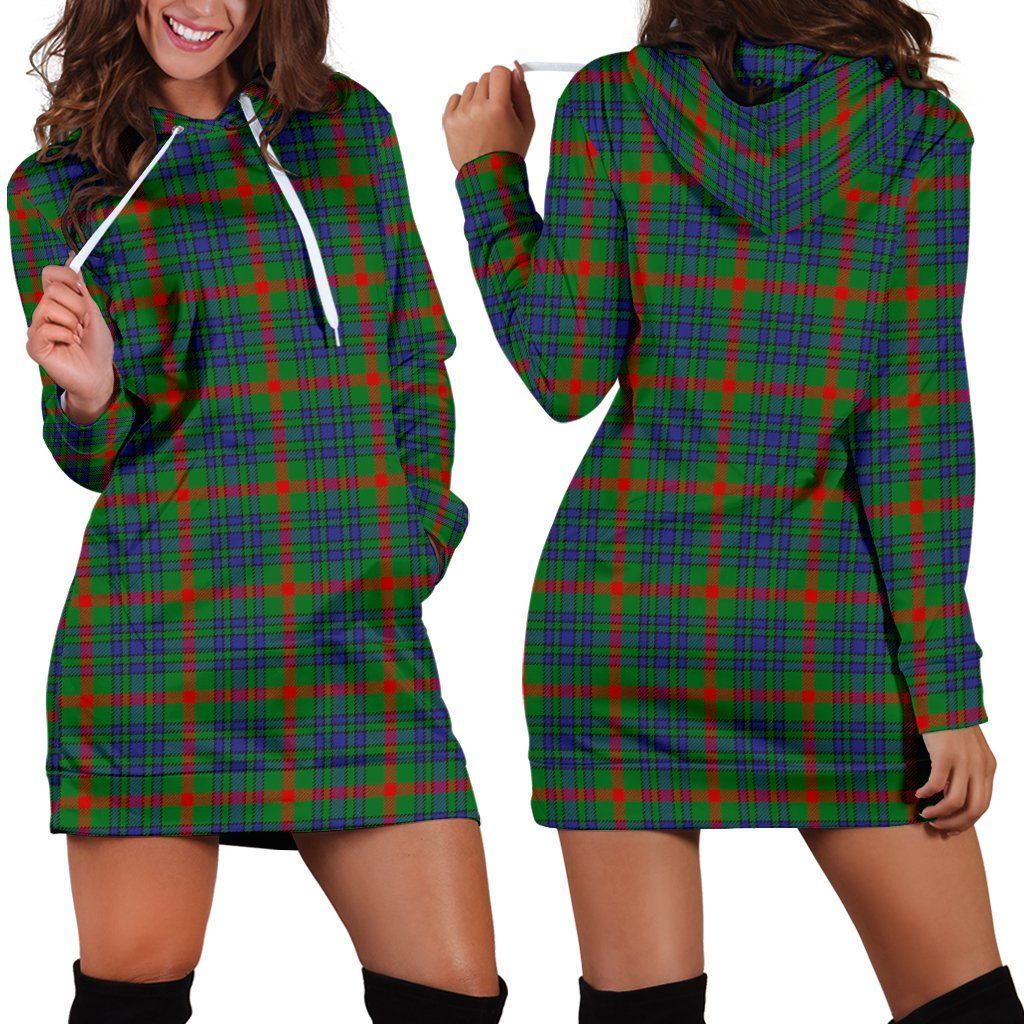 Aiton Tartan Plaid Hoodie Dress