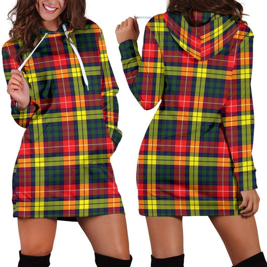 Buchanan Modern Tartan Plaid Hoodie Dress