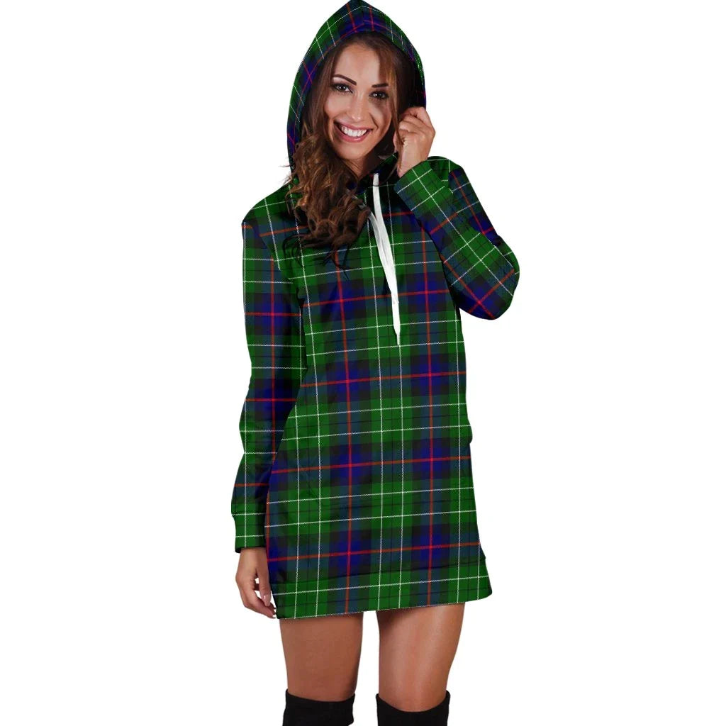 Leslie Hunting Tartan Plaid Hoodie Dress