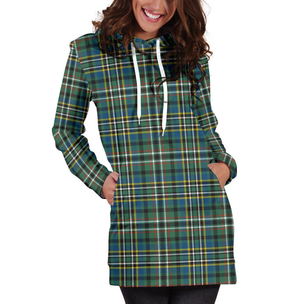 SCOTT GREEN ANCIENT Tartan Plaid Hoodie Dress