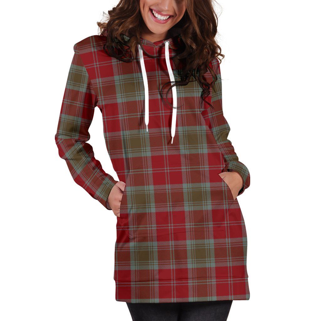 Lindsay Weathered Tartan Plaid Hoodie Dress