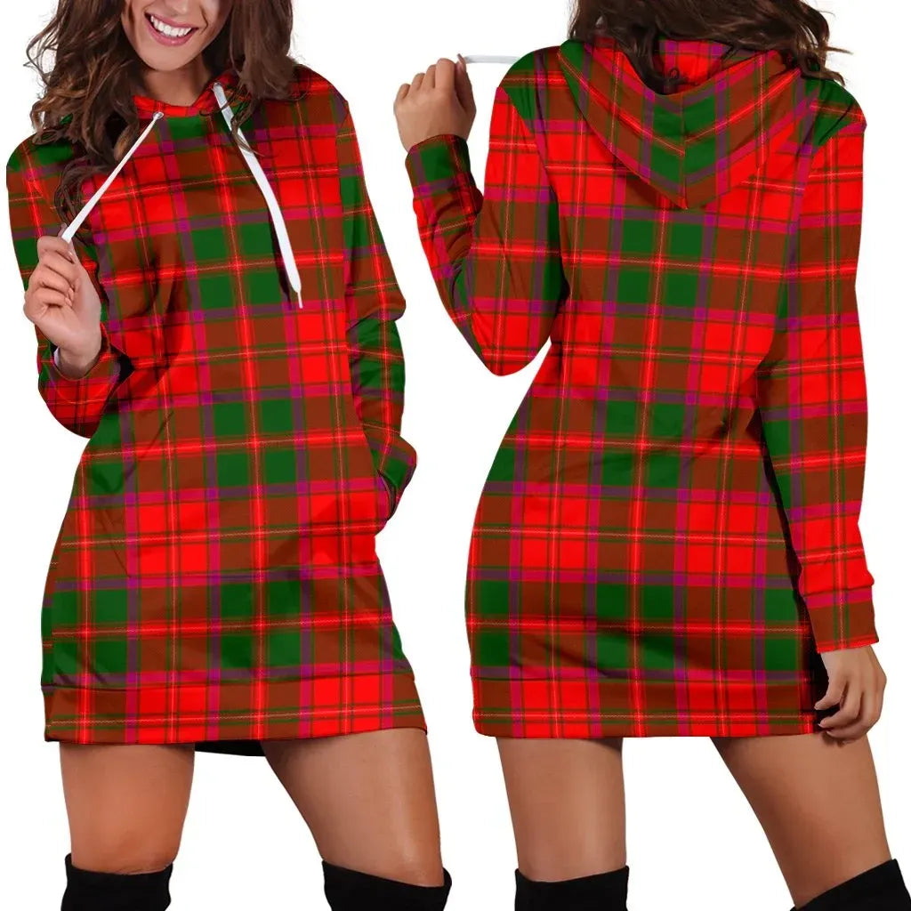 Crief District Tartan Plaid Hoodie Dress