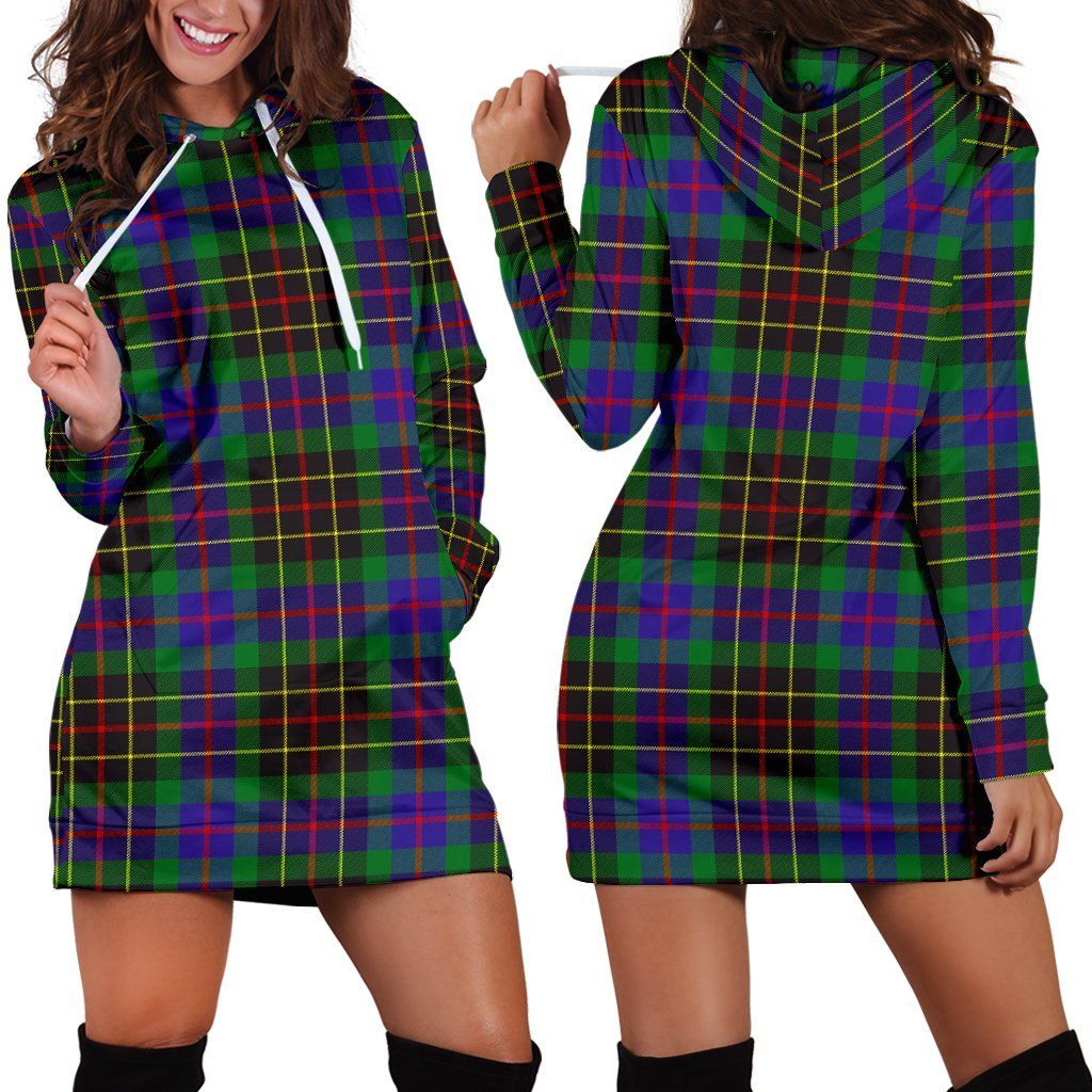 Brodie Hunting Modern Tartan Plaid Hoodie Dress