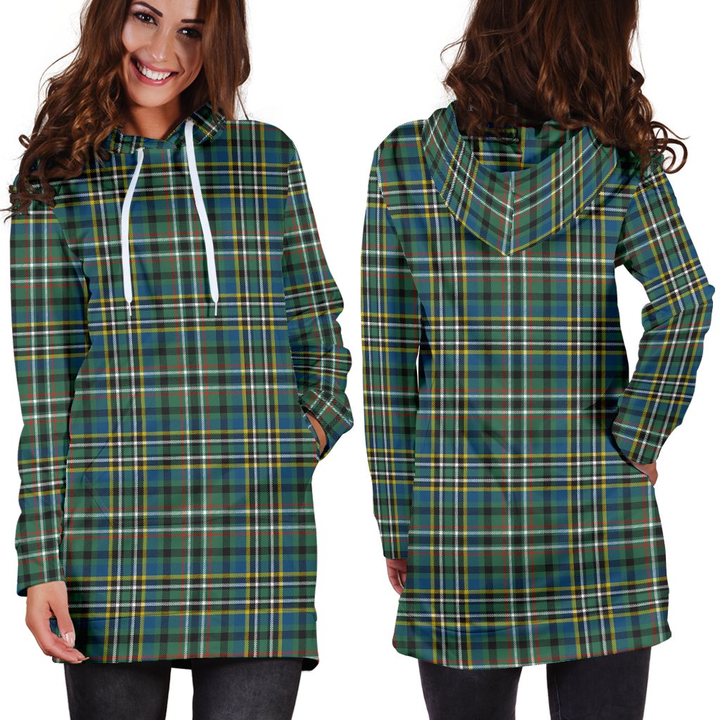 SCOTT GREEN ANCIENT Tartan Plaid Hoodie Dress