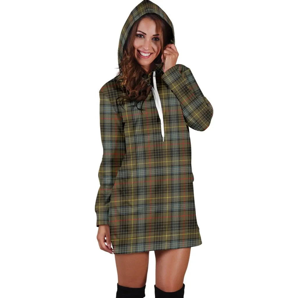 Stewart Hunting Weathered Tartan Plaid Hoodie Dress